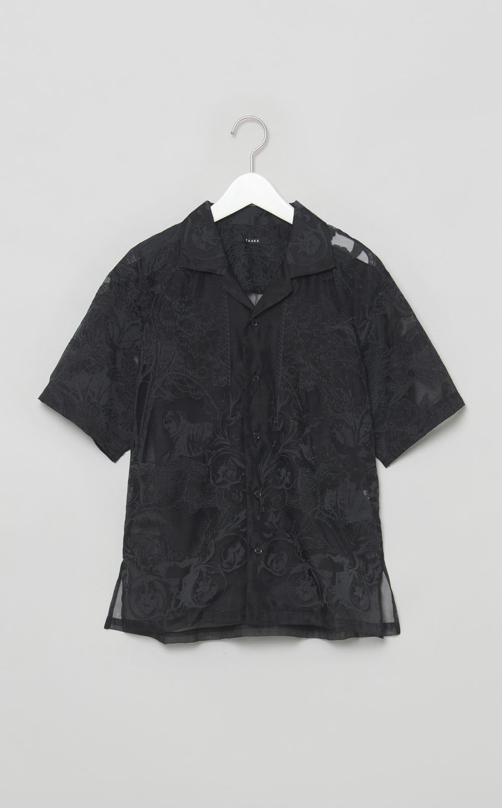 プリントシースルーオープンカラーシャツ