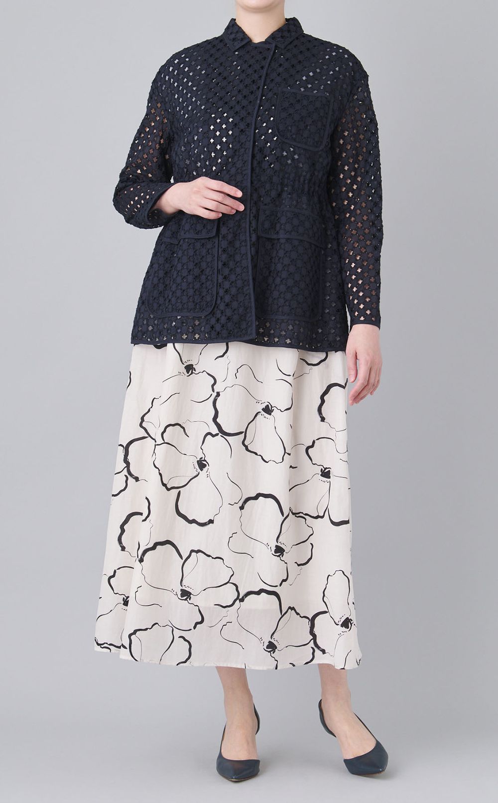 コットンフラワー刺繍ジャケット