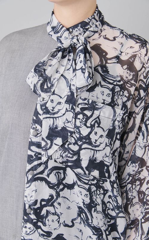 【roop】アシンメトリーキャットシャツ