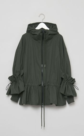 撥水加工ギャザーナイロンブルゾン