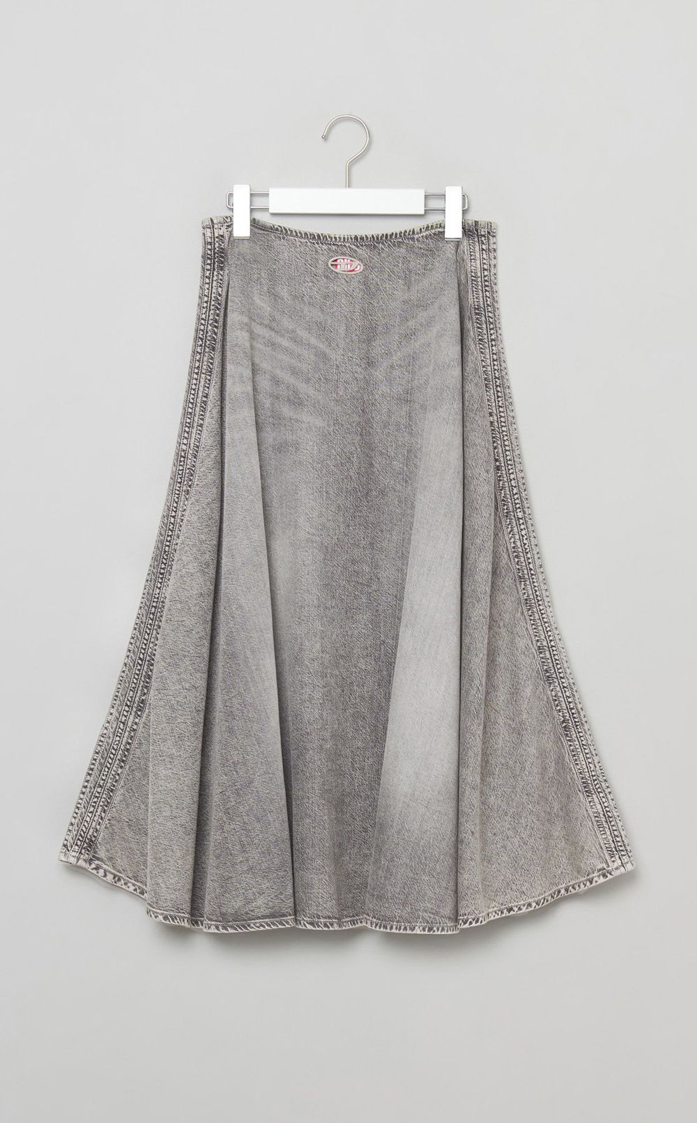 ウオッシュドデニムギャザーフレアスカート