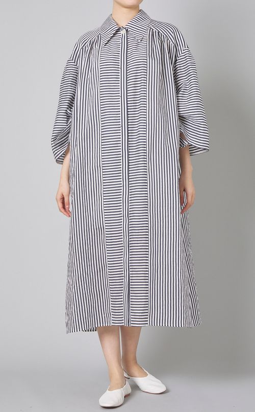 ストライプワイドバルーンワンピース
