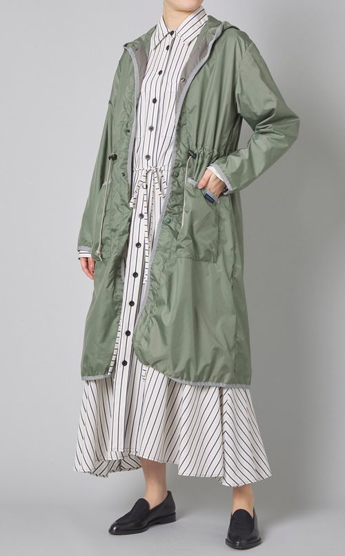 ストライプロングシャツワンピース