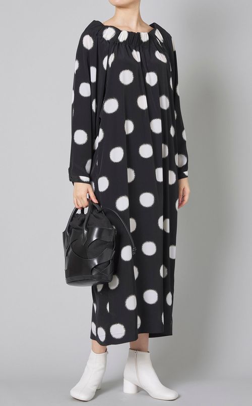 レザー切替ショルダーバッグ