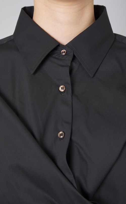 コットンポプリンロゴカシュクールシャツ