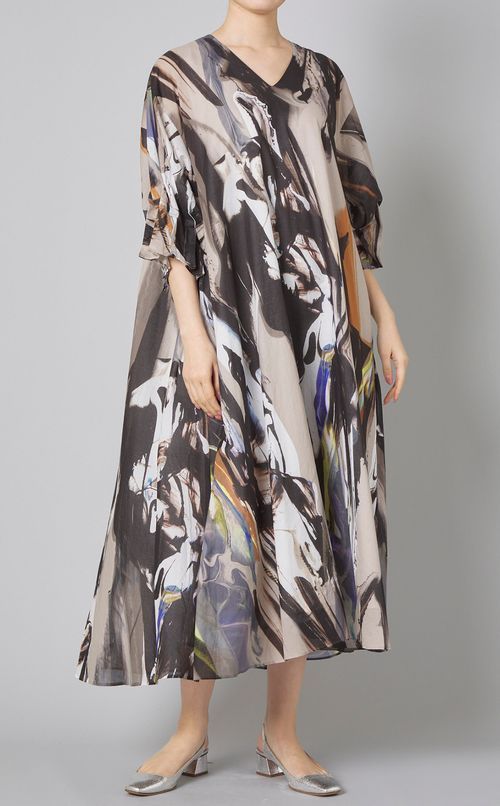 アートゼブラプリントロングワンピース