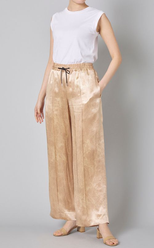 プリントサテンイージーパンツ