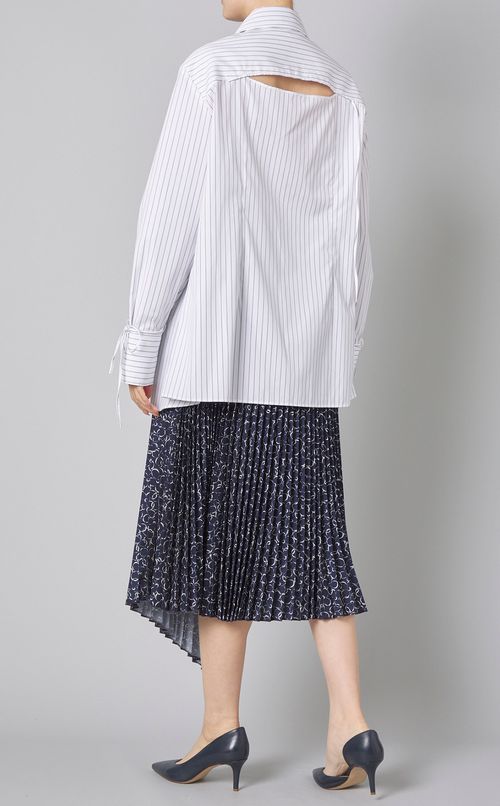 フラワービーズモチ一フストライプシャツ