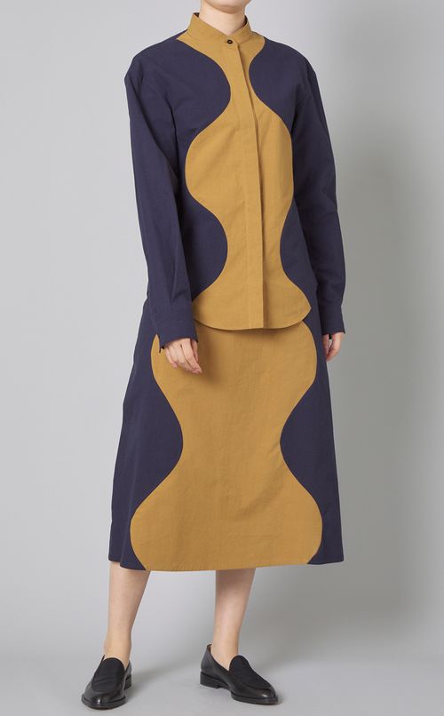 コットンバイカラースカート