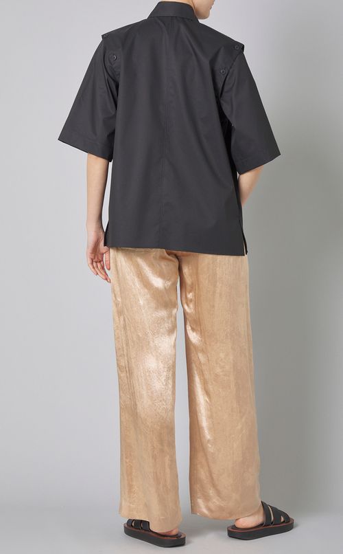 コットン 2wayセンタープリーツシャツ