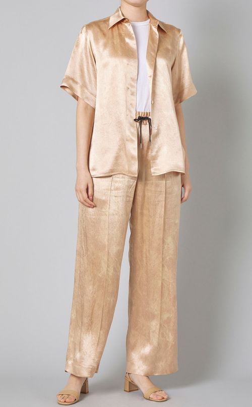 プリントサテンイージーパンツ