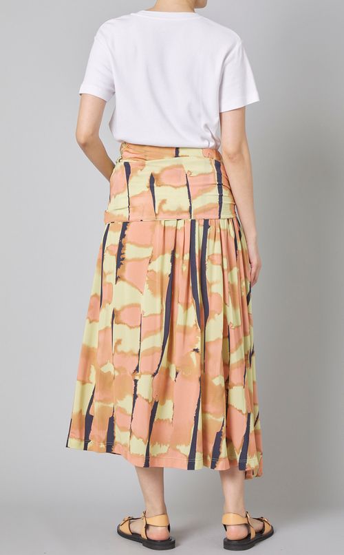 プリントサイドフリルミディスカート