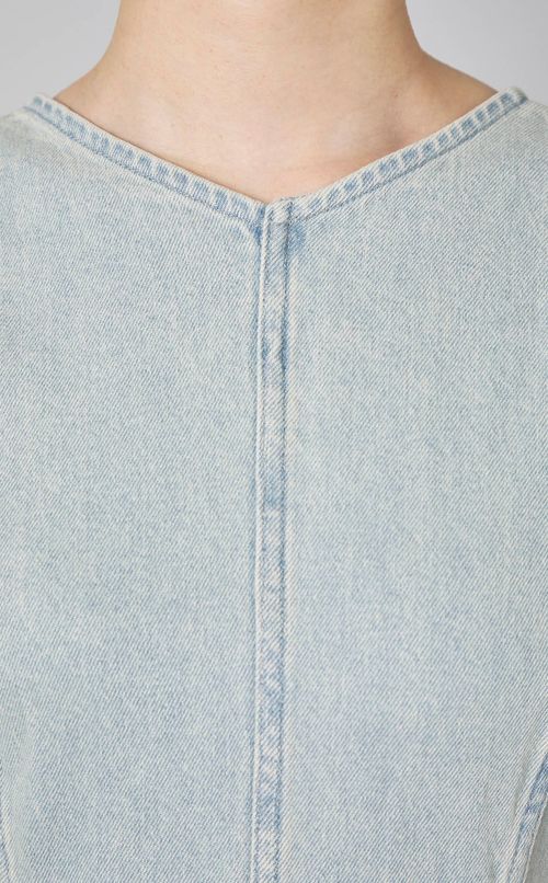 ライトデニムノースリーブワンピース