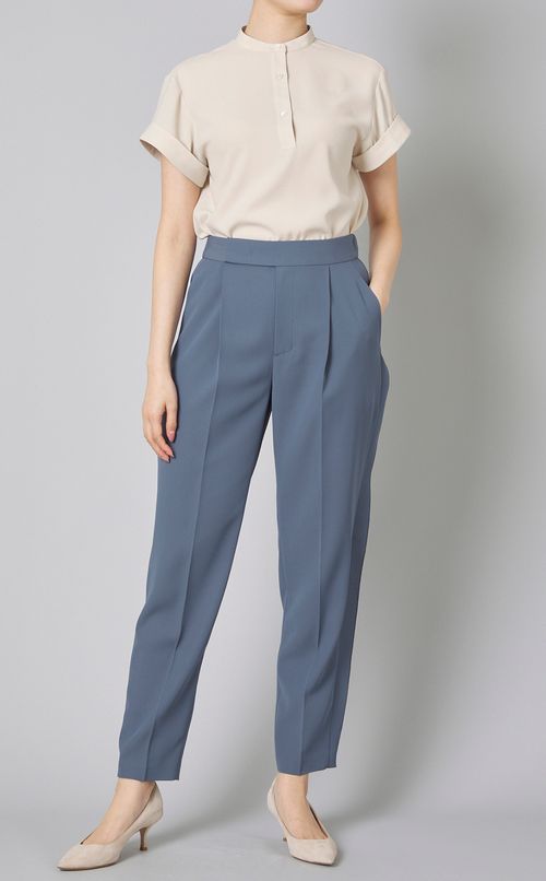 スタンドカラープルオーバーブラウス