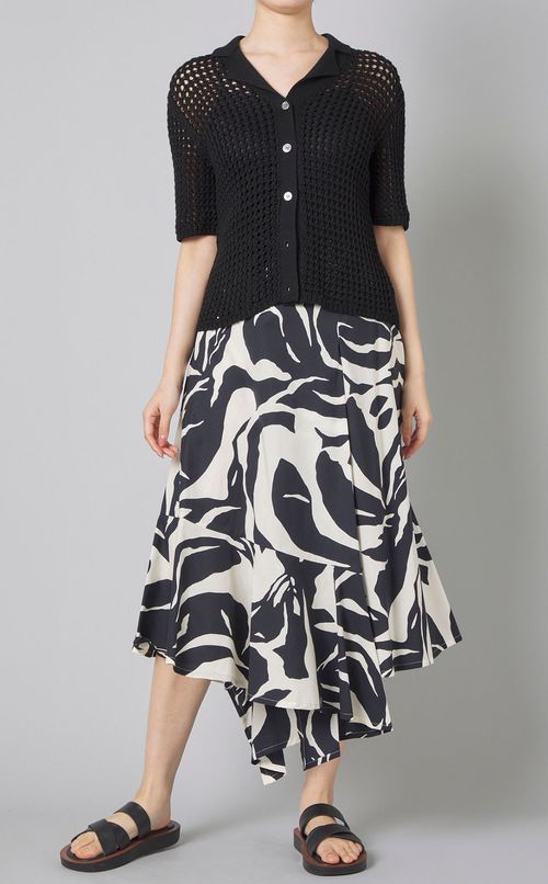 コットンプリントペプラムスカート