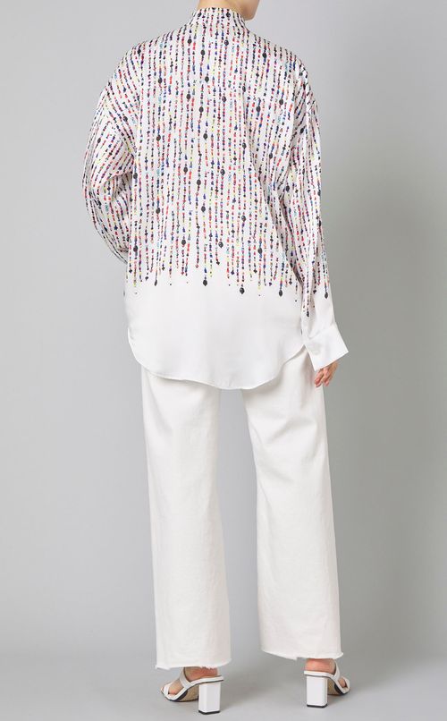 ビーズプリントロングスリーブシャツ