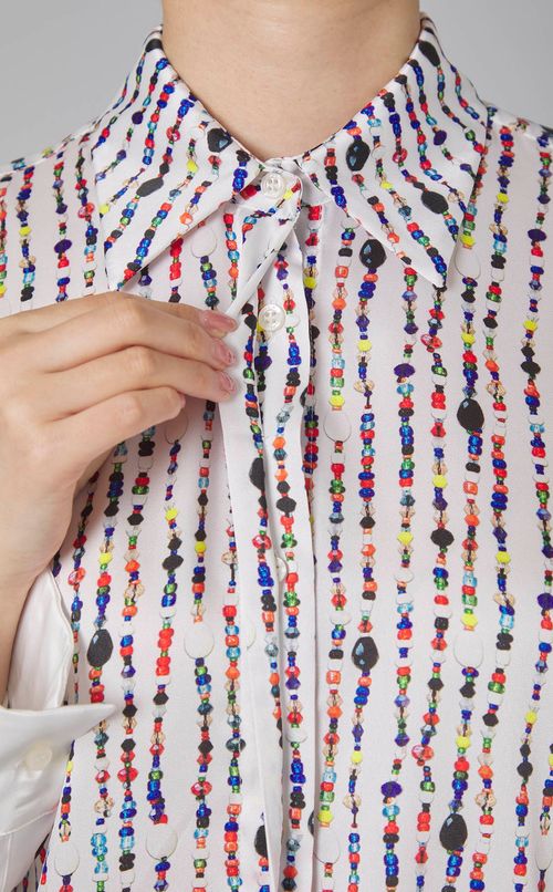 ビーズプリントロングスリーブシャツ