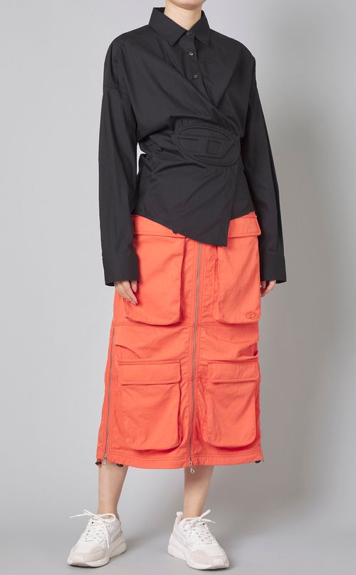 コットンポプリンロゴカシュクールシャツ