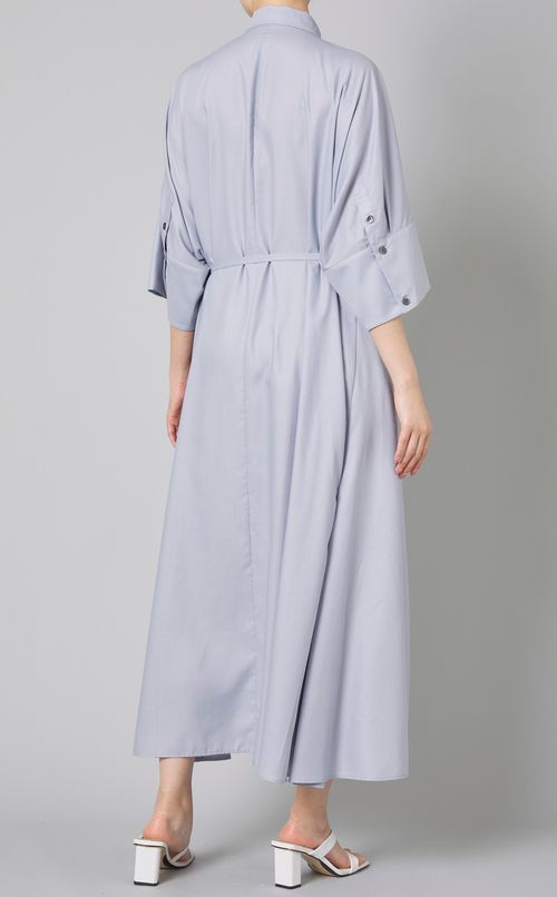 ベルト付ロングシャツワンピース