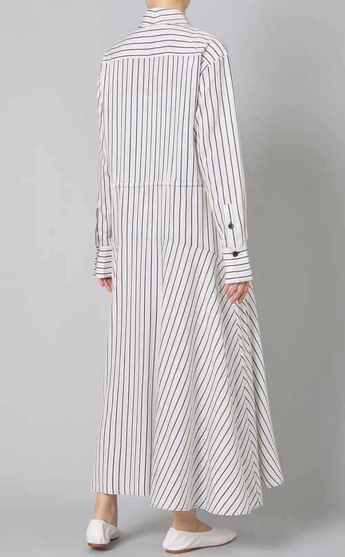 ストライプロングシャツワンピース