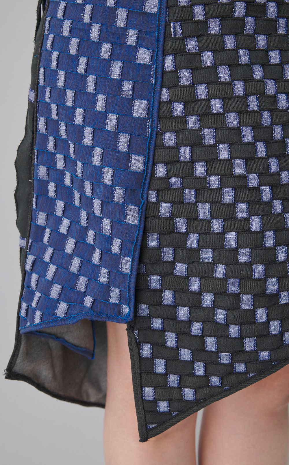 【roop】デニム編みミディドレス、コルセット付き