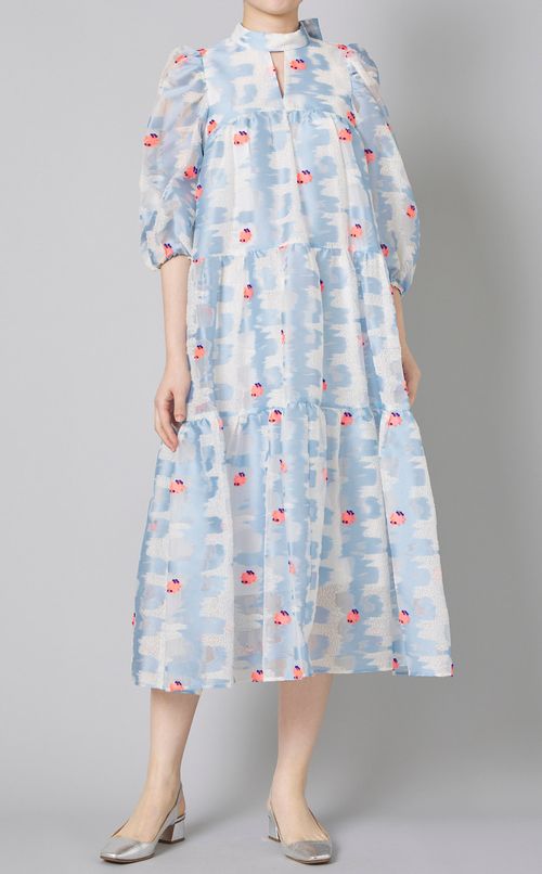 ジャガードティアードワンピース