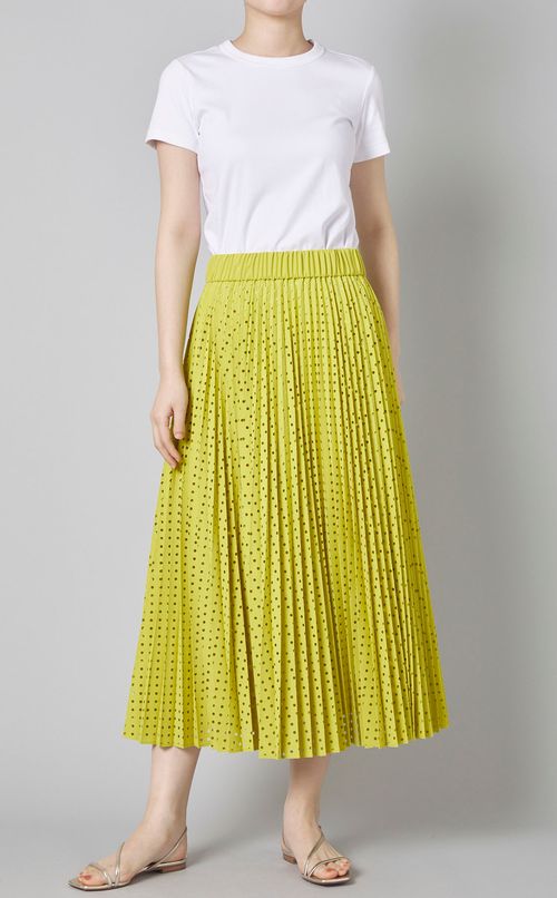 パンチングドットプリーツスカート