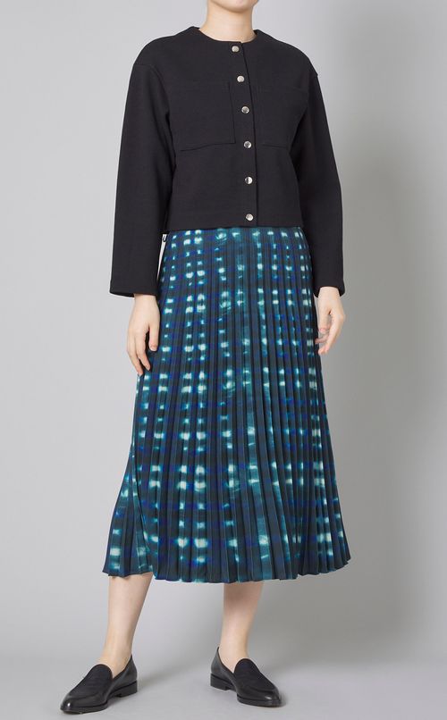 ジャージーノーカラーカーディガン