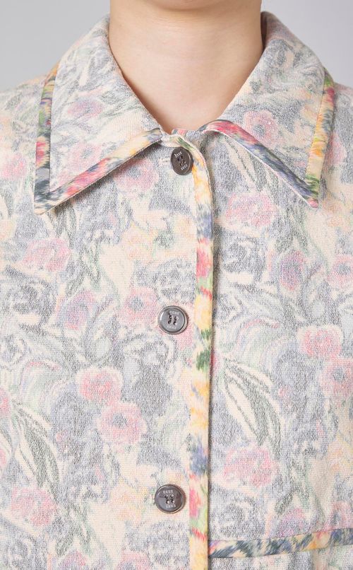 フラワープリントフロントポケットブルゾン