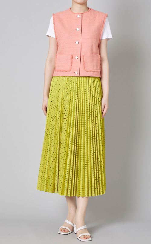 パンチングドットプリーツスカート