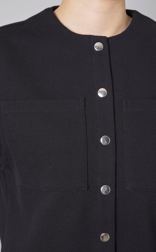 ジャージーノーカラーカーディガン