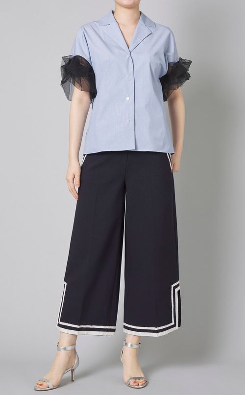 トリムコントラストワイドパンツ