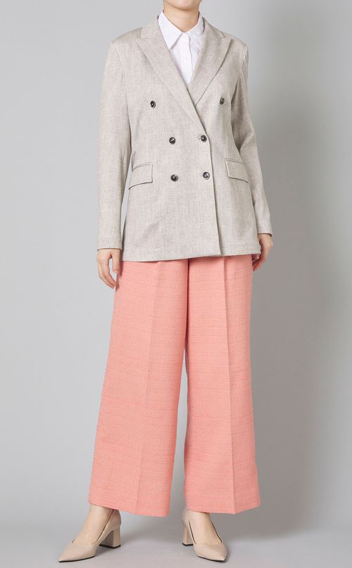 ヘリンボーンプリントダブルジャケット