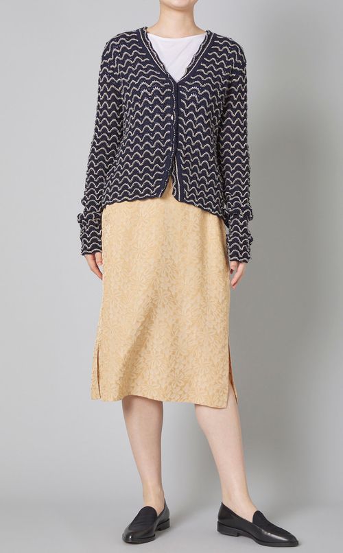レーステクスチャー Vネックカーディガン