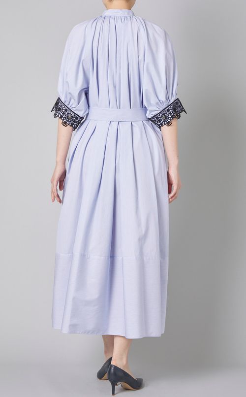 ストライプレースコンビシャツワンピース