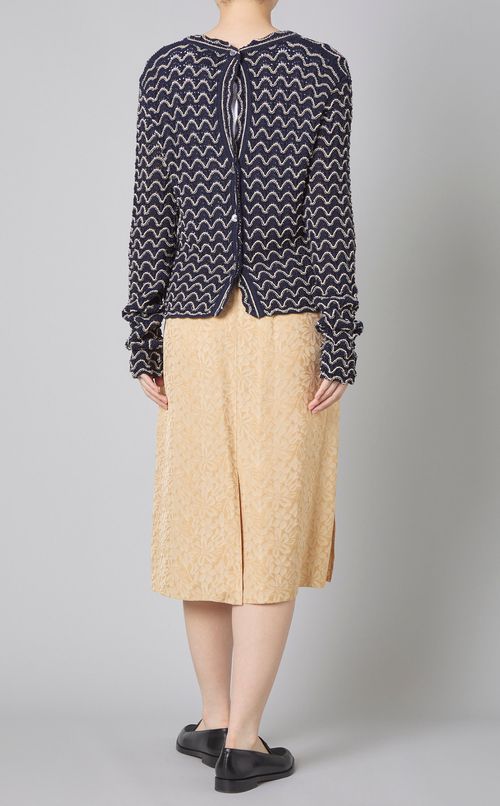 レーステクスチャー Vネックカーディガン