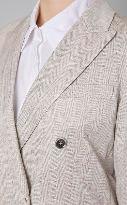 ヘリンボーンプリントダブルジャケット