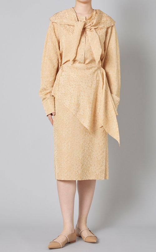 ジャガードスカーフネックシャツ