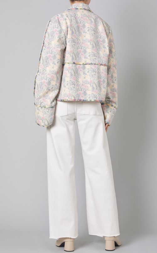フラワープリントフロントポケットブルゾン