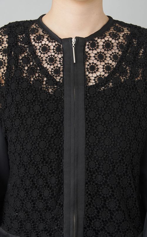 【roop】Flower Lace Jacquard Blouson