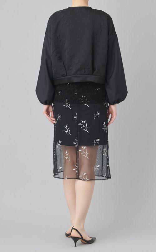 【roop】Flower Lace Jacquard Blouson
