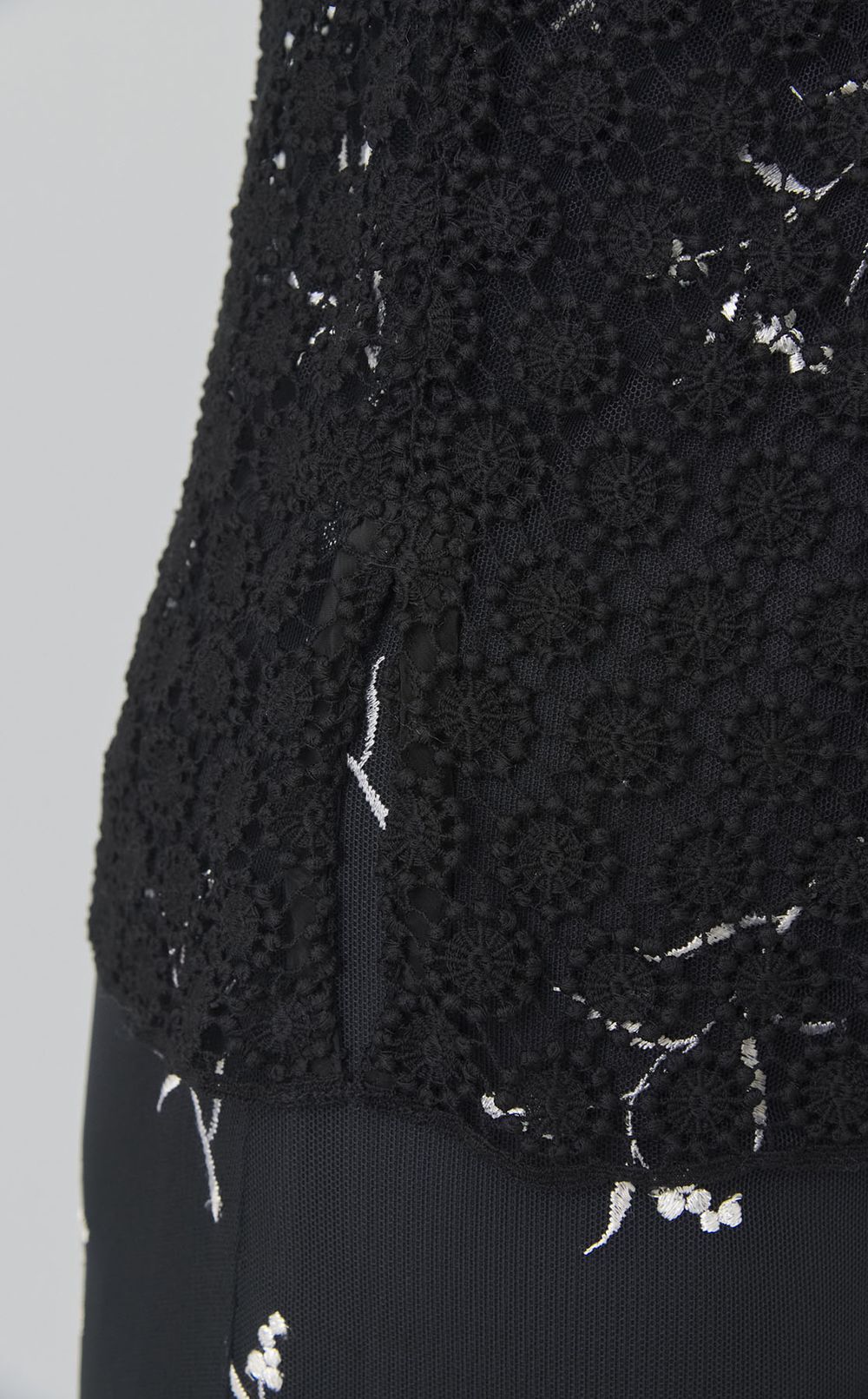 【roop】Flower Lace Layered Dress