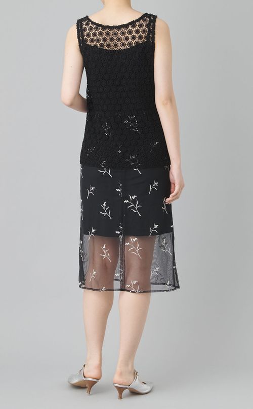 【roop】Flower Lace Layered Dress