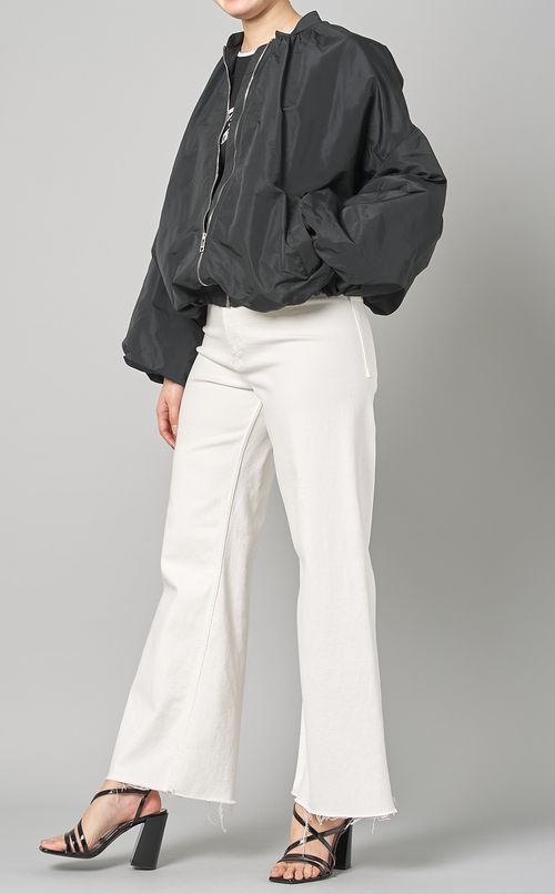 タフタギャザースリーブブルゾン