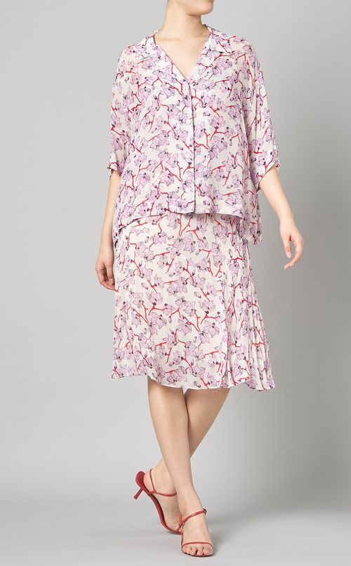 フラワープリントナローキャミソールドレス