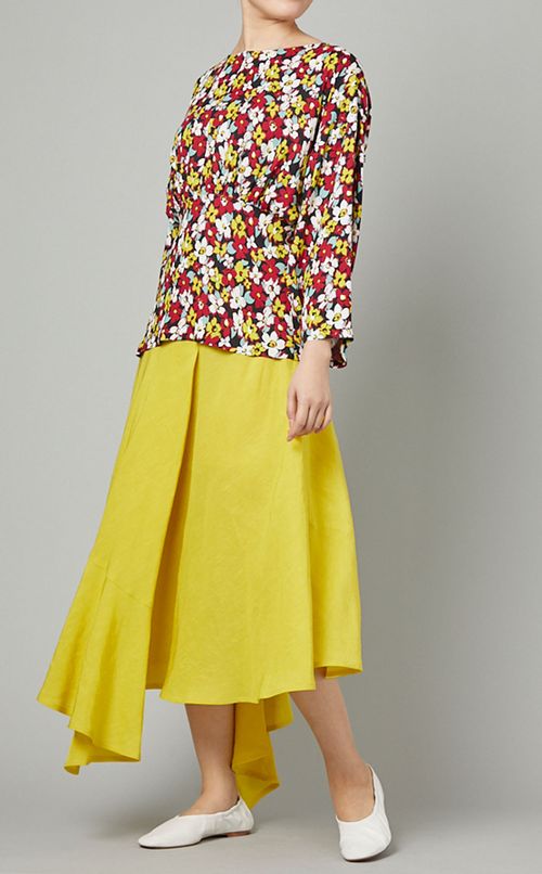 フレアイレギュラーヘムミディスカート