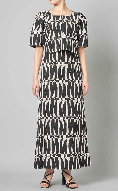 プリントセミフレアロングスカート