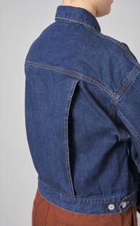未使用級♡ カレンテージ ショート デニムジャケット インディゴブルー サイズ2 CURRENTAGE|ショートデニムジャケット