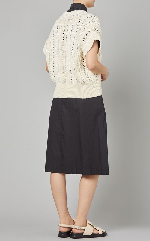 コットンVネックニットベスト