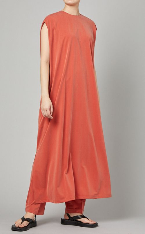 ジャージースリーブレスワンピース